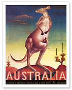 Australia, Airline & Travel Kangaroo - Fine Art Prints & Posters