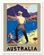 Tasmania Australia - The Fisherman - c.1933 - Fine Art Prints & Posters