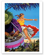 Caribbean - Native Drummer and Dancer - British Overseas Airways Corporation, BOAC - Giclée Art Prints & Posters