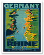 The Rhine, Germany - German Railroads Poster - Fine Art Prints & Posters
