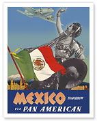 Mexico - Tomorrow - via Pan American Airways (PAA) - Flag of Mexico - Fine Art Prints & Posters