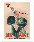 Aviation - Reseau Aerien Mondial (World Airline Network) - Fine Art Prints & Posters