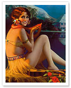 Starlight Wahine, Hawaiian Pin-up Girl - Fine Art Prints & Posters