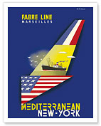Mediterranean New York - Fabre Line Marseilles Boat - Fine Art Prints & Posters