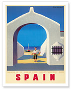 Spain - Fisherman and his Boat - Giclée Art Prints & Posters