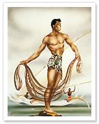 Hawaiian Net Fisherman - Fine Art Prints & Posters