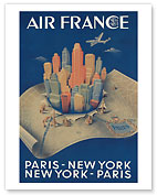 Aviation - Paris New York - New York Paris - Fine Art Prints & Posters