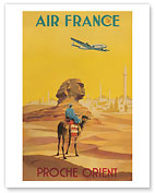 Aviation - Proche Orient (Near East) - Lockheed Constellation flys over the Sphynx - Fine Art Prints & Posters