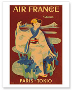 Aviation - Paris Tokyo, Geisha, Mt. Fuji - Fine Art Prints & Posters