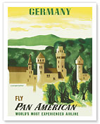 Germany - Fly Pan American Airways (PAA) - Bavaria Neuschwanstein Castle - Giclée Art Prints & Posters