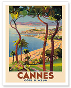 Cannes Beach - Cote d'Azur, Ete Hiver, France - Giclée Art Prints & Posters