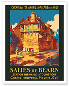 Salies-de-Béarn, France - Station Thermale et Touristique (Spa and Tourism) - SNCF French Railway - Fine Art Prints & Posters