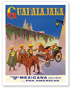 Guadalajara Mexico - Mexicana Airlines (CMA-Compañía Mexicana de Aviación) - Affiliate of Pan American - Fine Art Prints & Posters