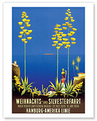 Hamburg America Line (HAPAG) - Weinachts und Silvesterfahrt (Christmas And New Year's Eve Trips) - Nach den Atlantischen Inseln (After the Atlantic Islands) - Giclée Art Prints & Posters