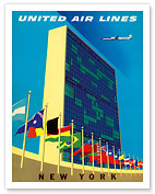 United Airlines New York - United Nations (UN) Headquarters Manhattan - Fine Art Prints & Posters