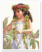 Learning The Hula (E Hula ‘Ana Mai Kākou) - Hawaiian Dancer - Fine Art Prints & Posters