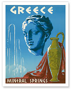 Greece - Mineral Springs Spa - Hellenic Greek Statue - Fine Art Prints & Posters