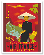 Europe - Orient - Extreme Orient - Flight Routes to Asia - Fine Art Prints & Posters