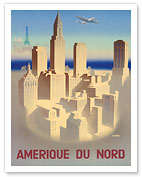 Amerique Du Nord (North America) - Aviation - Paris - New York City Skyline - Fine Art Prints & Posters