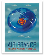 Reseau Aérien Mondial (Global Airline Network) - Aviation - Fine Art Prints & Posters