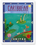 Caribbean - United Air Lines - Fine Art Prints & Posters