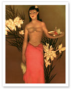 Banana Girl, Royal Hawaiian Hotel Menu - Giclée Art Prints & Posters