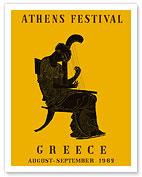 1962 Athens Festival - Greece - Greek Epigonion Musician 440 B.C. - Fine Art Prints & Posters