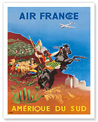 Amérique Du Sud (South America) - Aviation - Gaucho & Horse - Fine Art Prints & Posters