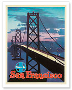 San Francisco - Golden Gate Bridge - Santa Fe Railroad - Fine Art Prints & Posters