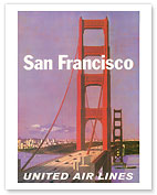 San Francisco - Golden Gate Bridge - United Air Lines - Giclée Art Prints & Posters