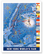 New York City Map - World's Fair 1939 - Fine Art Prints & Posters