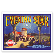 Evening Star - Red Ball California Lemons - c. 1930's - Fine Art Prints & Posters