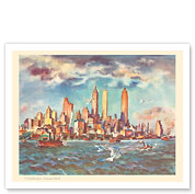 Manhattan from Governor's Island - New York - United Airlines Calendar Page - Fine Art Prints & Posters