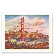 The Golden Gate Bridge, San Francisco - United Air Lines Calendar Page - Fine Art Prints & Posters