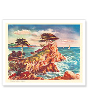 Monterey Coastline, California - United Air Lines Calendar Page - Fine Art Prints & Posters