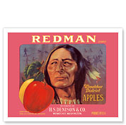 Redman Apples - Wenatchee District, Washington - H. S. Denison & Company - c. 1930's - Fine Art Prints & Posters