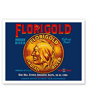 Florigold Groves - Indian River Citrus Fruit - Oak Hill, Florida - c. 1930's - Fine Art Prints & Posters