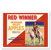 Okanogan Valley Washington Apples - Red Winner Brand - c. 1940's - Fine Art Prints & Posters
