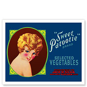 Sweet Patootie Brand Selected Vegetables - c. 1940's - Fine Art Prints & Posters