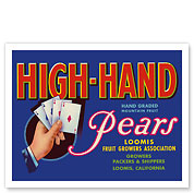 High-Hand Pears - Playing Cards - Poker of Aces - c. 1930's - Fine Art Prints & Posters