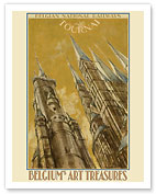 Tournai, Belgium - The Cathedral of Our Lady - Art Treasures - Belgian National Railways - Fine Art Prints & Posters