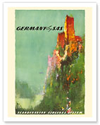 Germany - Rhine River Valley Castle - SAS Scandinavian Airlines System - Fine Art Prints & Posters