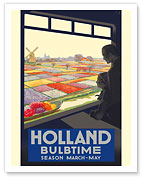 Holland - Bulb Time - Tulip Season March-May - Flowering Fields and Windmill - Fine Art Prints & Posters