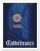 Cathédrales (Cathedrals) - Joyaux de L'art Français (Jewels of French Art) - French Railways - Fine Art Prints & Posters