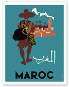 Maroc (Morocco) - Native Moroccan approaches town - Fine Art Prints & Posters