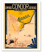 Rio De Janeiro, Brazil - Serviço Aéreo no Brasil (Air Service) - Condor Linhas Aéreas (Airlines) - Varig - LAB Lloyd Aéreo Boliviano - Fine Art Prints & Posters