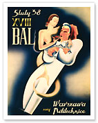 Warsaw, Poland - The XVIII Ball, February 5, 1938, at the Warsaw Polytechnical Institute - Mermaid - Giclée Art Prints & Posters