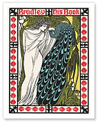 The Kiss - Bradley His Book - Woman with Peacock - Art Nouveau Poster - Fine Art Prints & Posters