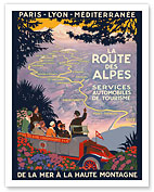 La Route des Alpes (The Alpine Route) - Services Automobiles de Tourisme (Auto Tourism Services) - Fine Art Prints & Posters