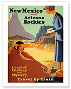 New Mexico and Arizona Rockies - Land of History and Mystery - Travel by Train - Union Pacific Railroad - Fine Art Prints & Posters